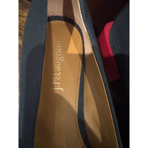 J. McLaughlin Cheryl Black & Red Pointed Toe Leather Heel Pump Sz 7 - Picture 7 of 7